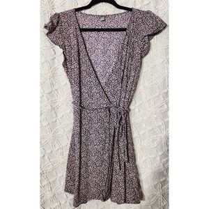 Aerie Womens Floral Wrap Dress Size Small Blue‎ Feminine Romantic Whimsical